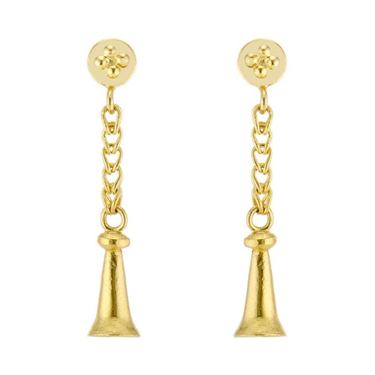 Italian Granulated Gold Basket Earrings For Sale at 1stDibs