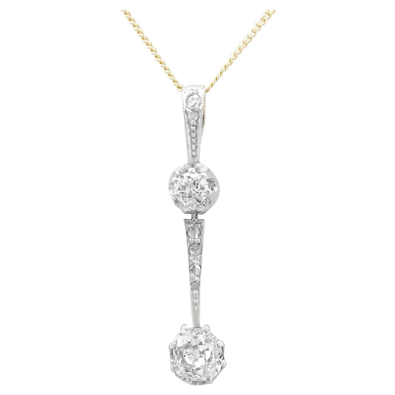 Antique Diamond White Gold Pendant, circa 1920s