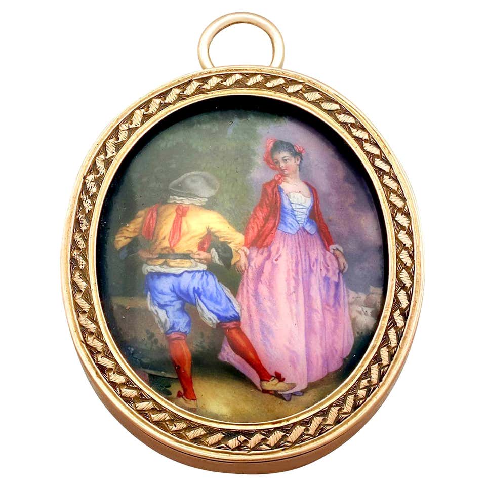 Antique Victorian Turquoise and Ruby Yellow Gold Locket 1860s at 1stDibs