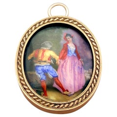 Victorian Yellow Gold Miniature Portrait Pendant