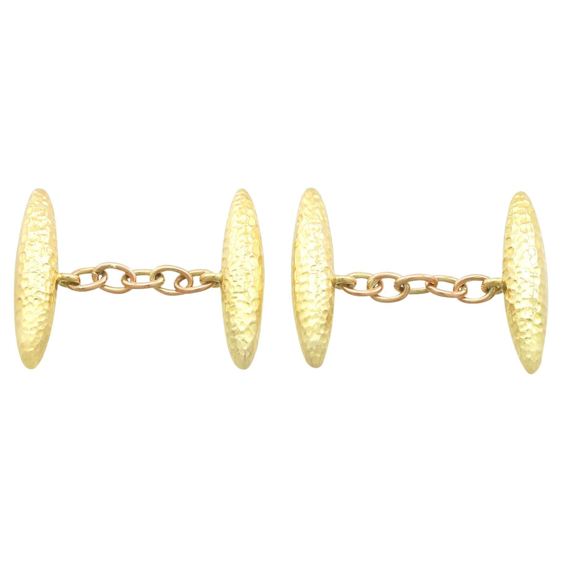 1910s Antique Cufflinks in Yellow Gold For Sale