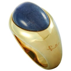 Pomellato 18K Yellow Gold and Iolite Cabochon Band Ring