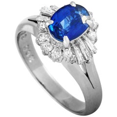 LB Exclusive Platinum 0.38 ct Diamond and Sapphire Ring