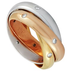 Cartier Trinity 18K Yellow/White/Rose Gold and Diamond Ring
