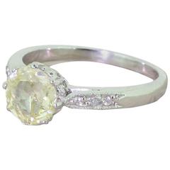 Antique Art Deco 0.79 Carat Modified Rose Cut Diamond Platinum Engagement Ring