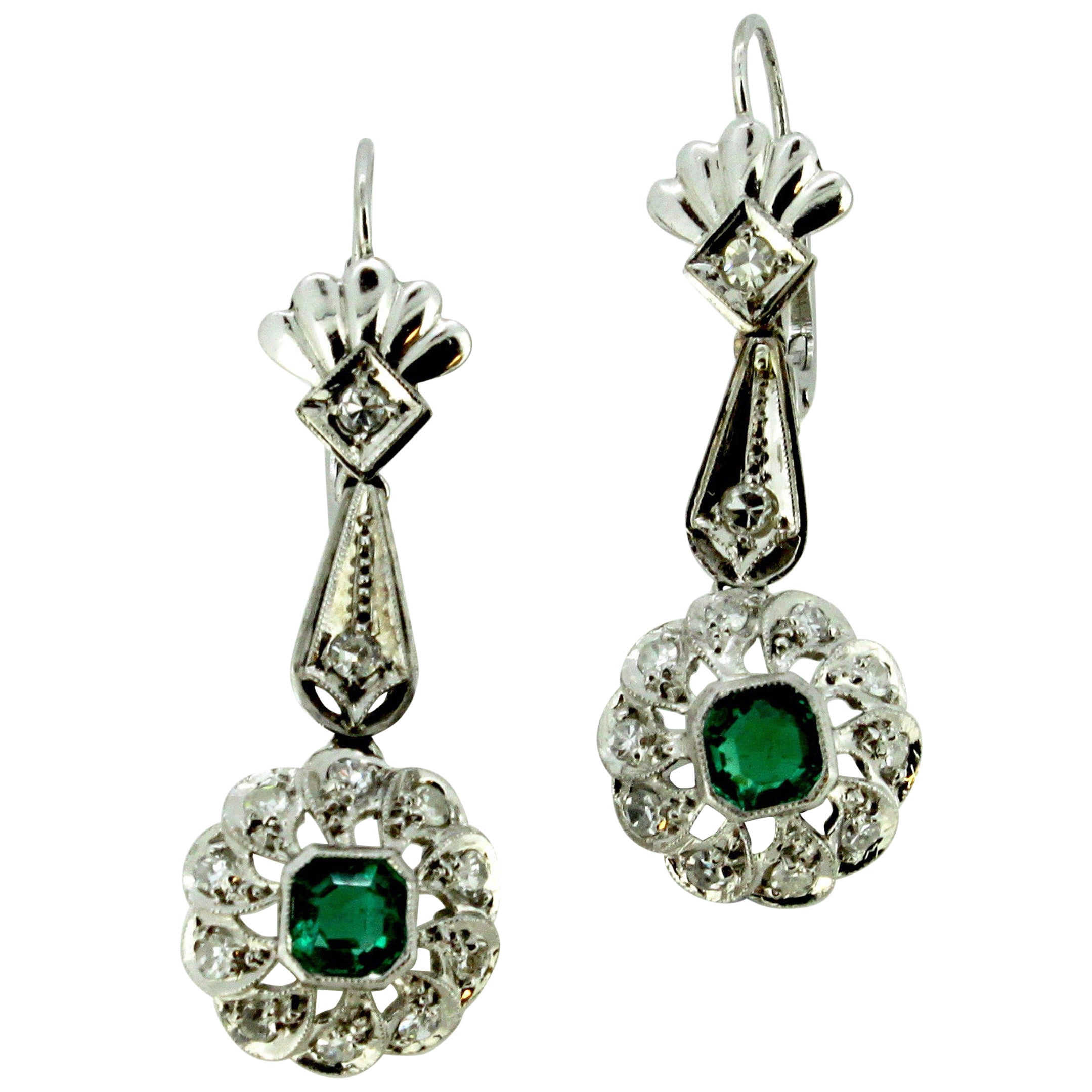 Vintage Emeralds, Set in a Modern Classic 18 Karat Gold French Clip