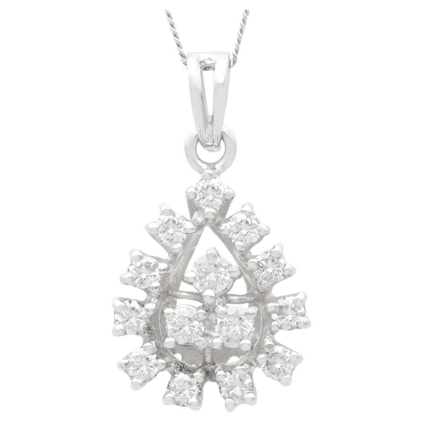 Diamond and White Gold Cluster Pendant