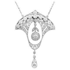 Antique Art Deco 2.86 Carat Diamond and Platinum Necklace, circa 1930