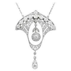 Antique Art Deco 2.86 Carat Diamond and Platinum Necklace, circa 1930