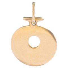 Symbolic Round Disc Yellow Gold 18 Karat Pendant Charm