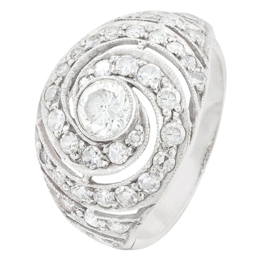 1920S Diamond Platinum Ring