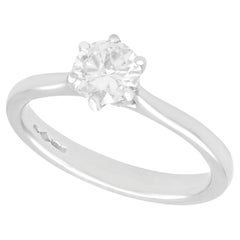 Contemporary Diamond and Platinum Solitaire Engagement Ring