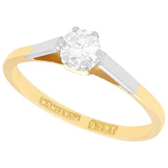 Vintage Diamond and Yellow Gold Solitaire Engagement Ring