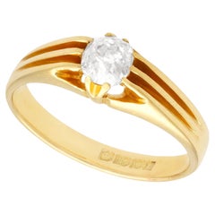 Antique 1914 Diamond and Yellow Gold Solitaire Engagement Ring