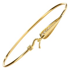 Syna Yellow Gold Love Leaf Bracelet with Diamonds