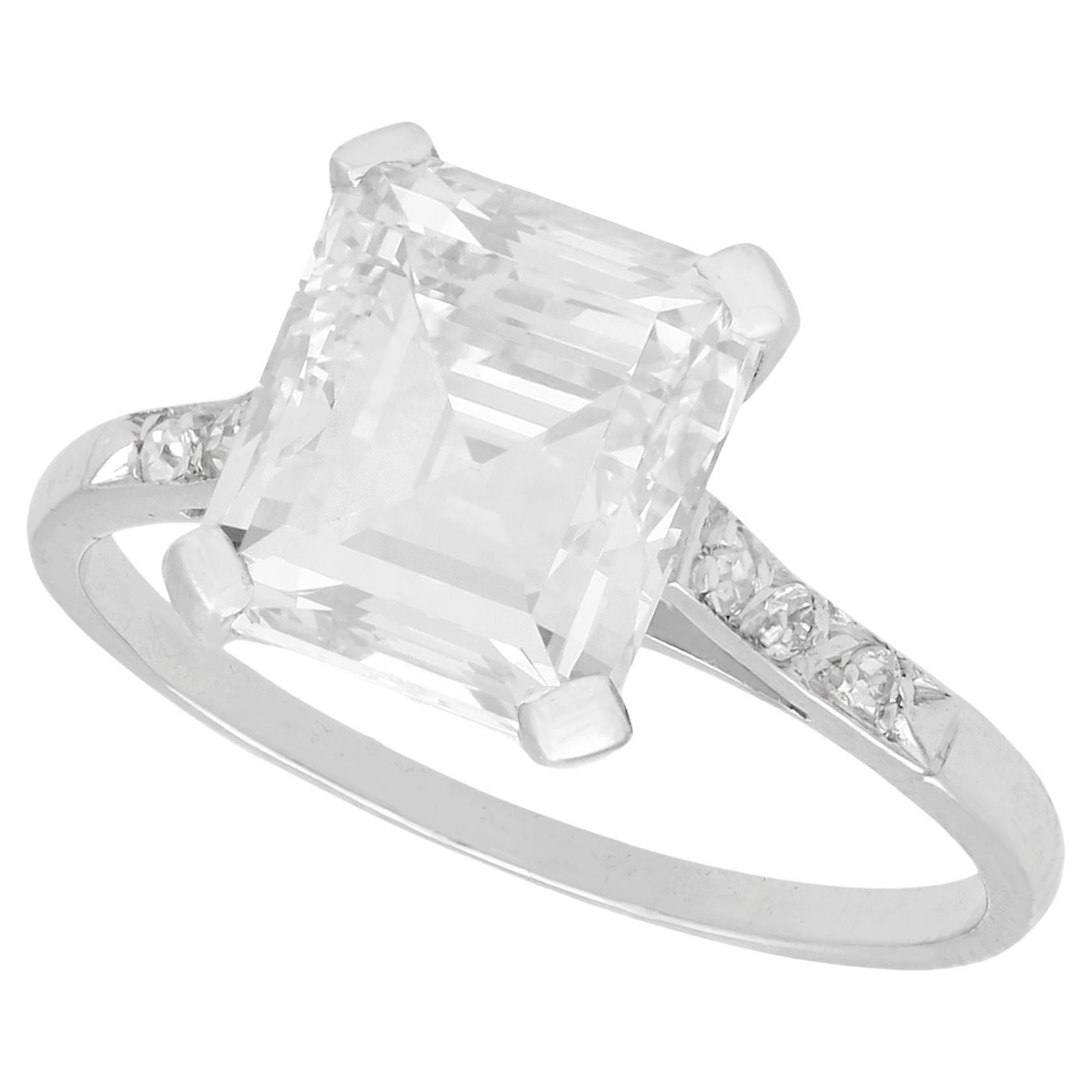 GIA Certified 1930s 2.84 Carat Diamond and Platinum Solitaire Engagement Ring For Sale