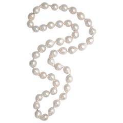 Two Strands of White Freshwater Baroque Pearls