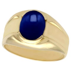 2.10 Carat Cabochon Cut Star Sapphire and Yellow Gold Cocktail Ring
