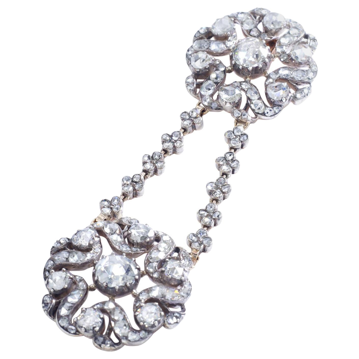 Antique Significant Pendant Rose Cut Diamond Silver Gold