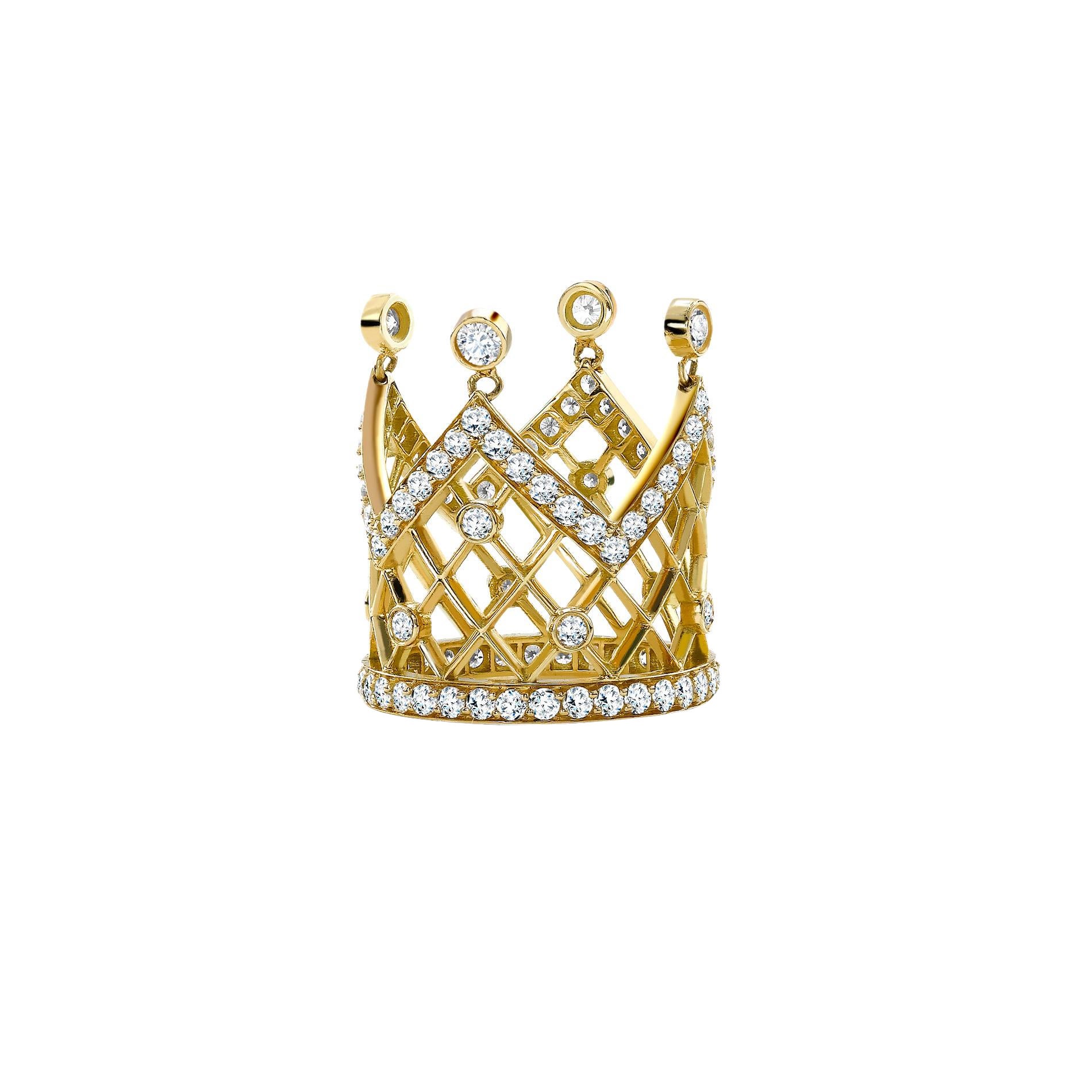 Anillo Corona de Sibarita en Oro Amarillo con Diamantes Blancos