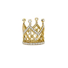 Sybarite Crown Cluster Ring in Yellow Gold with White Diamonds