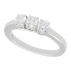 Vintage Diamond and White Gold Trilogy Three Stone Engagement Ring