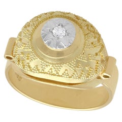 Antique 1930s Diamond and Yellow Gold Cocktail Ring