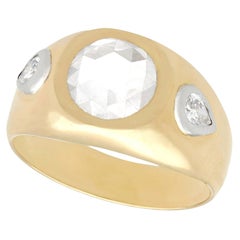 Anillo de cóctel francés de los años 50 de oro amarillo y diamantes de 1,45 quilates