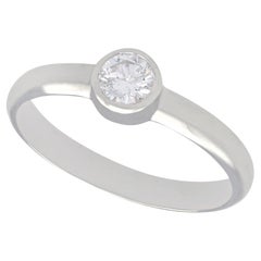 Retro Diamond White Gold Solitaire Engagement Ring