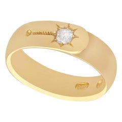 Antique Victorian 0.19Ct Diamond and 18k Yellow Gold Wedding Band