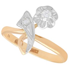 Vintage Diamond and Yellow Gold Floral Engagement Ring