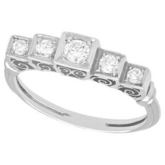 1930s Antique Diamond and White Gold Five-Stone Ring