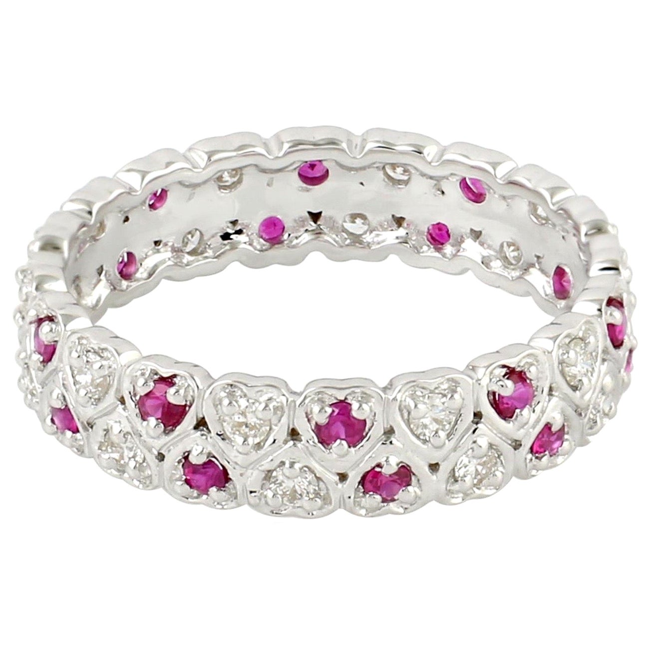 Ruby Diamond Gold Eternity Band For Sale at 1stDibs