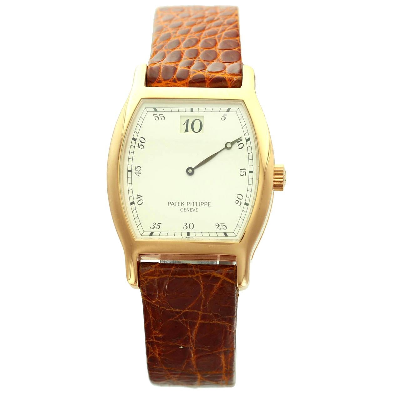 Patek Philippe Rose Gold Jumping Hour Wristwatch Ref 3969R For Sale