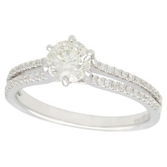 Diamond and White Gold Solitaire Ring