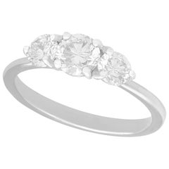 Trilogie-Ring aus Platin mit 1,14 Karat Diamant und zeitgenössischem 1,14 Karat