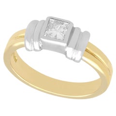Art Deco Style Diamond and Gold Solitaire Engagement Ring