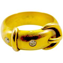 Antique Diamond Gold Buckle Ring