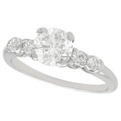 Vintage 1970s 1.21 Carat Diamond and Platinum Engagement Ring