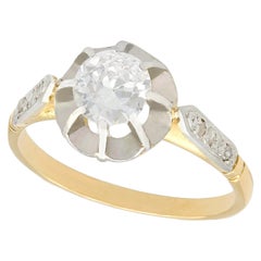 1920s, Diamond and Yellow Gold Solitaire Engagement Ring