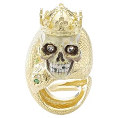 Bague surdimensionnée Vanitas Memento Mori crâne Memento Mori du 19ème siècle