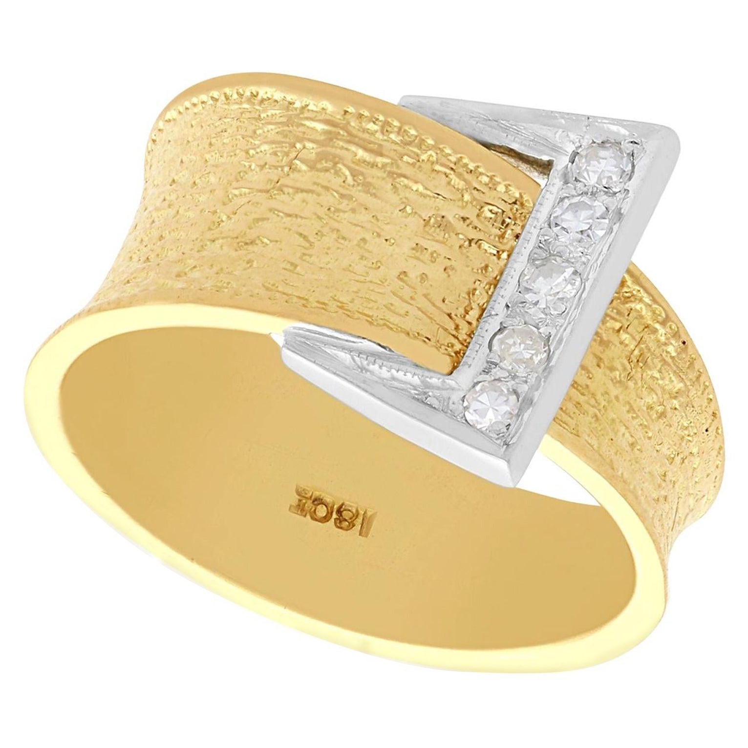 1940s Diamond and Yellow Gold Band Ring