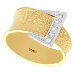 1940s Diamond and Yellow Gold Band Ring