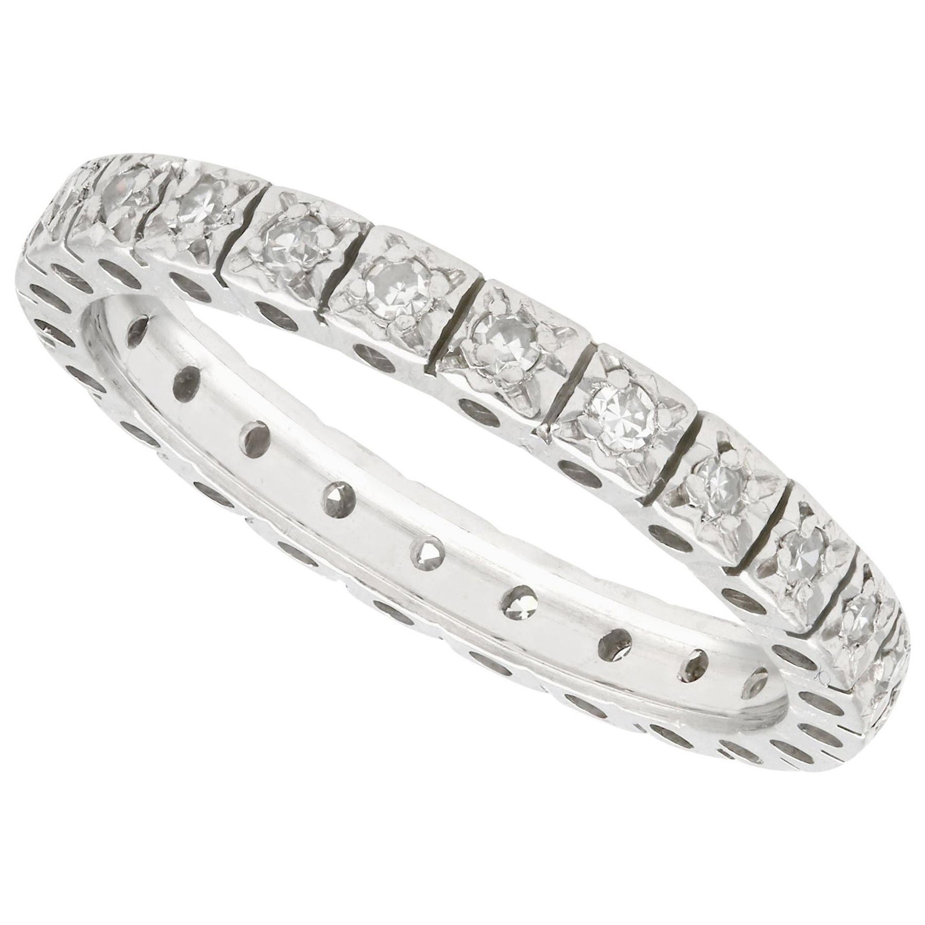 1970s Diamond and White Gold Full Eternity Ring For Sale