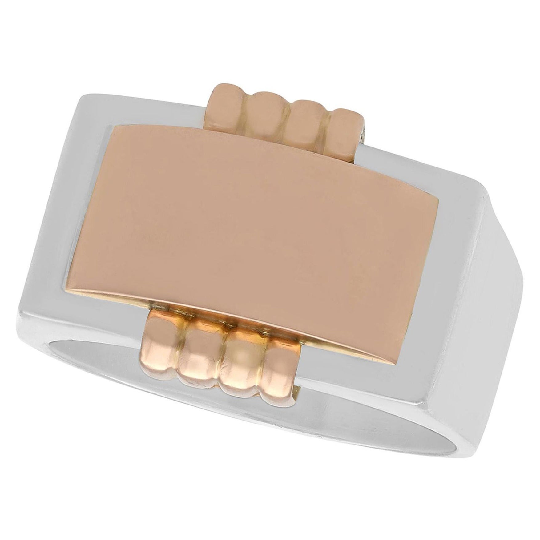 1930s Antique Art Deco White Gold and Rose Gold Mens Ring For Sale at 1stDibs men's rings