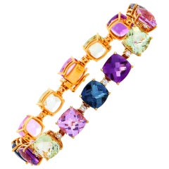 Roxa 18K Rose Gold 0.93 ct Diamond, Amethyst and Topaz Bracelet