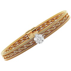 Oro Trend 18K Rose Gold 0.50 ct Diamond Bangle Bracelet