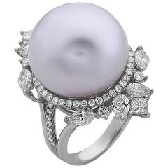 South Sea Pearl Diamond Ring