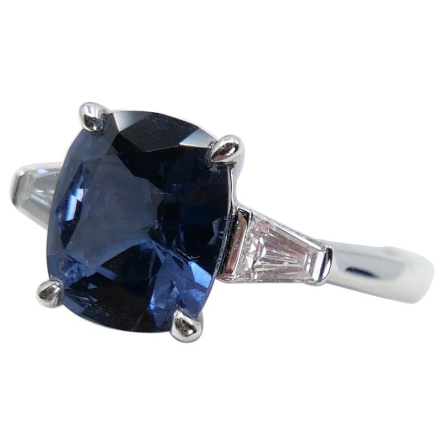 GRS Certified 2.23 Cts Cobalt Spinel & Diamond Cocktail Ring. Collector's Item. For Sale 9