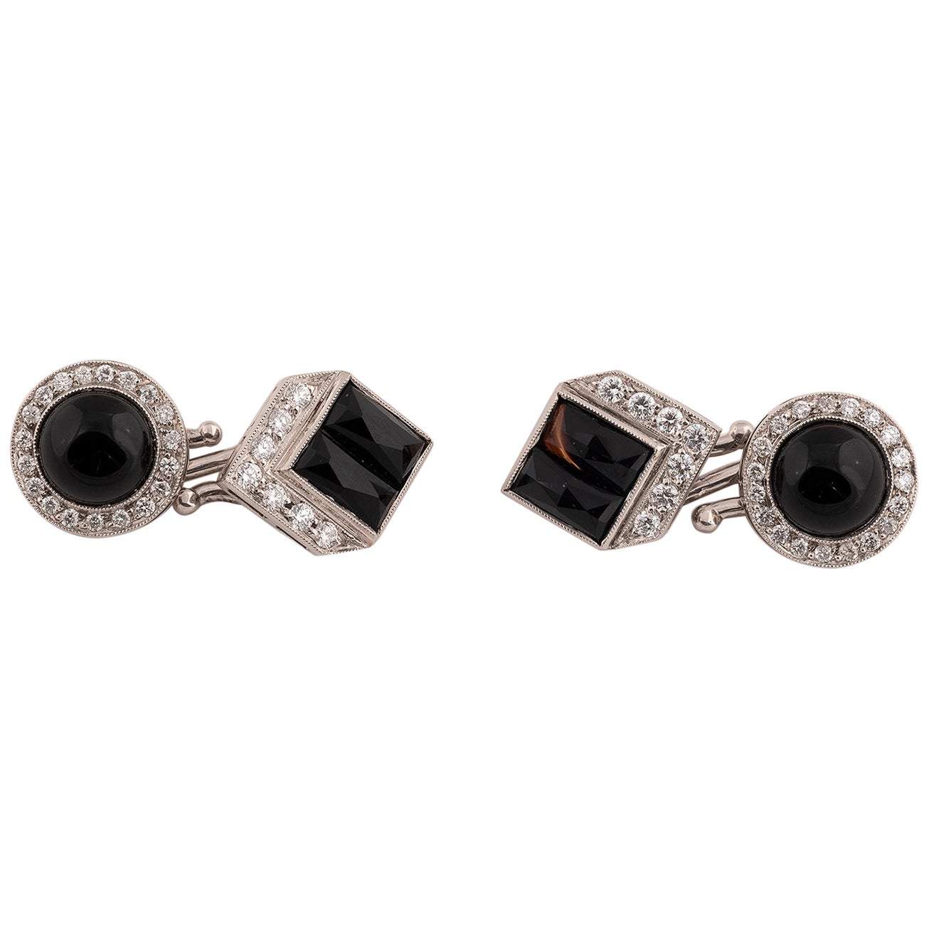 Antique Diamond and Onyx Cufflinks For Sale at 1stDibs